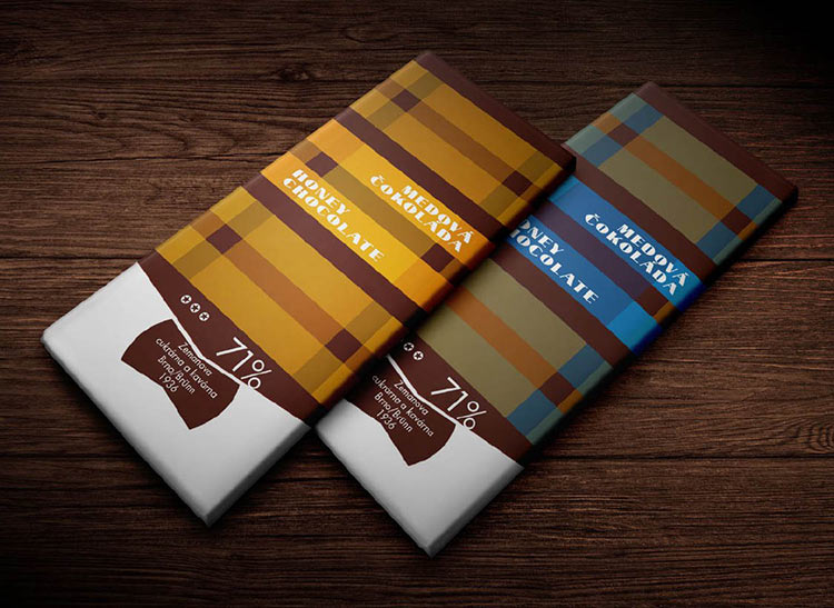 návrh obalů pro čokolády