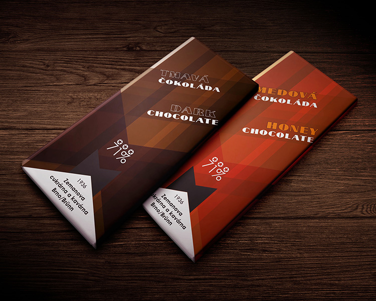 návrh obalů pro čokolády