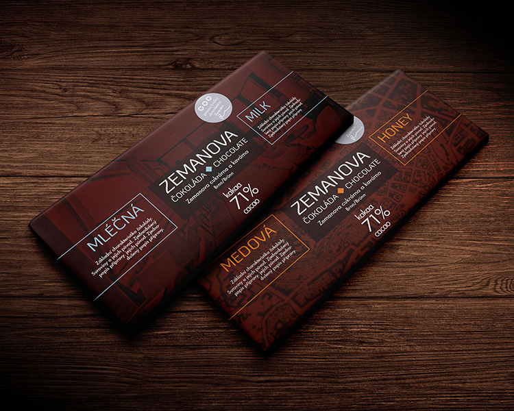 návrh obalů pro čokolády