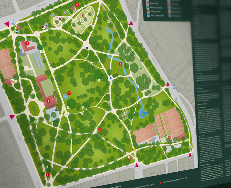 mapové tabule pro městský park