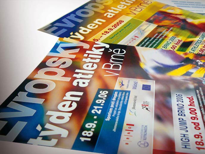 design tiskovin pro Evropský týden atletiky