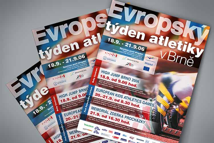 design tiskovin pro Evropský týden atletiky