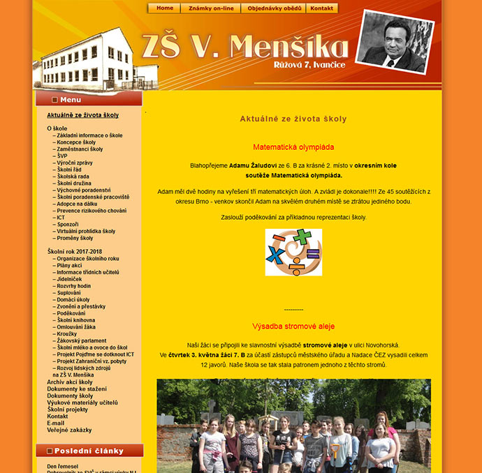 redesign webu pro ZŠ VLADIMÍRA MENŠÍKA - 1